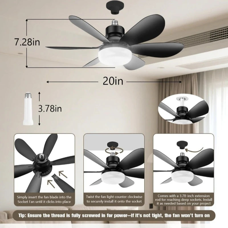 LED 40W Ceiling Fan with Remote Control & 3 Color Temperatures