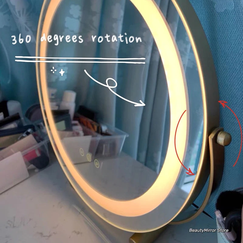 LED Makeup Mirror with 15X Magnification — Portable Vanity Light