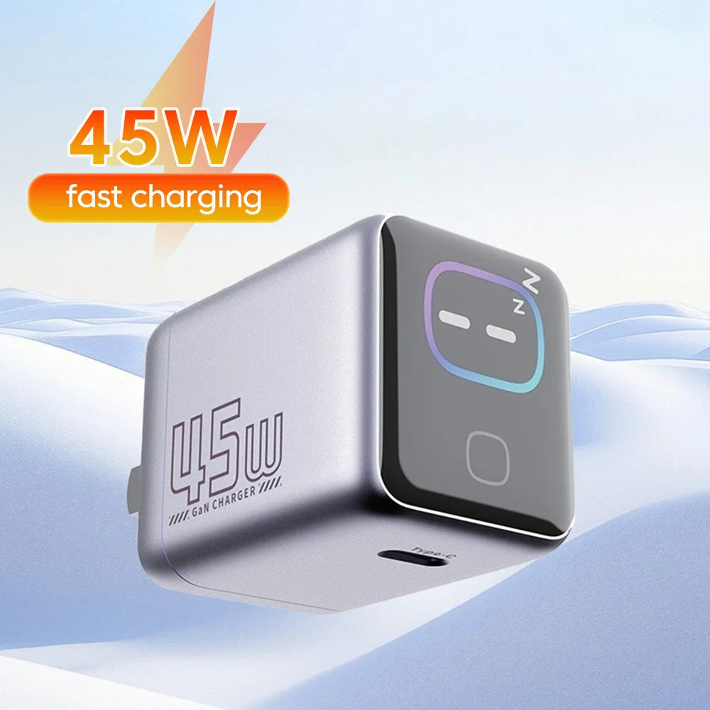 45W GaN Fast Charger USB-C with Smart Display