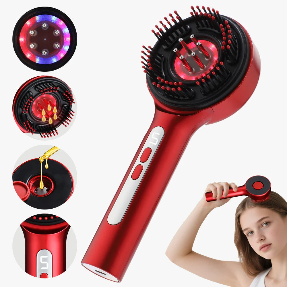 Electric Scalp Massage Comb — Vibration Hair Growth Stimulator