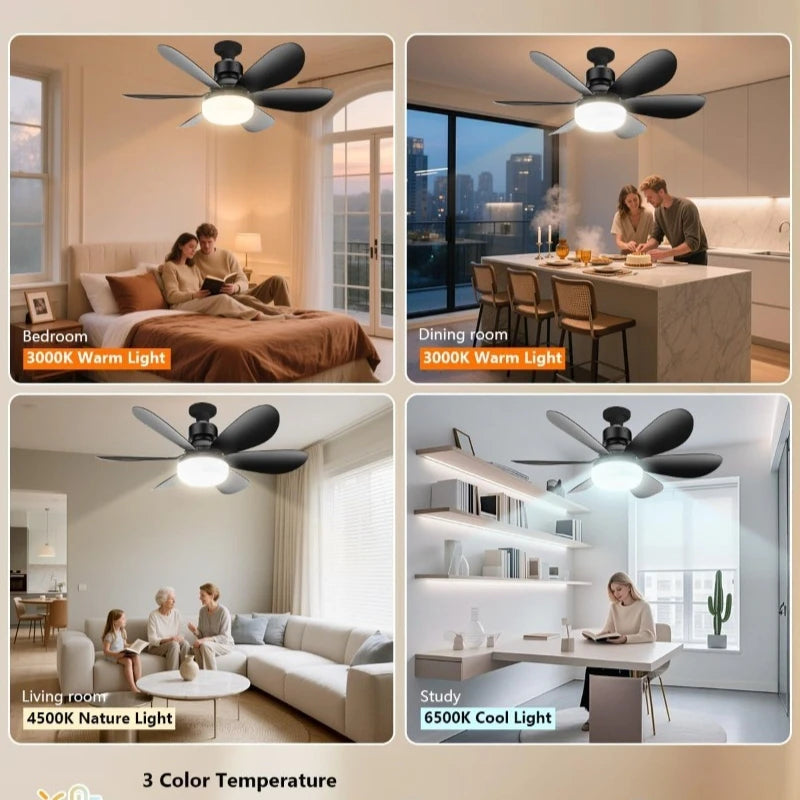 LED 40W Ceiling Fan with Remote Control & 3 Color Temperatures
