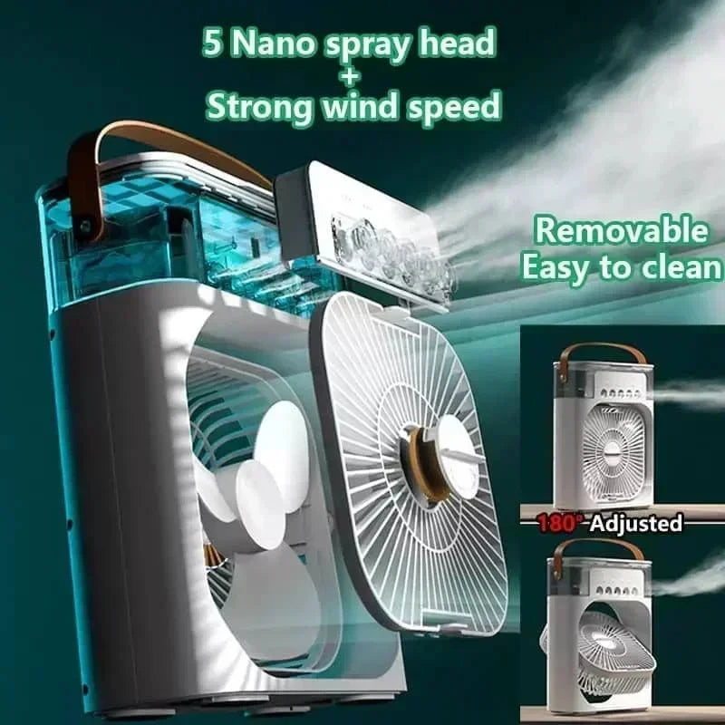 3-in-1 Portable LED Air Cooler