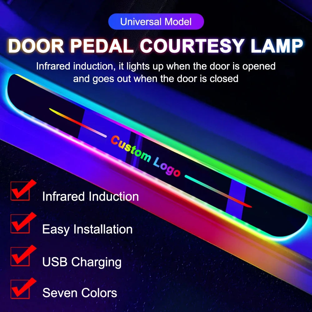 LED Car Door Sill Light — Illuminated Welcome Strip (4 Pcs)