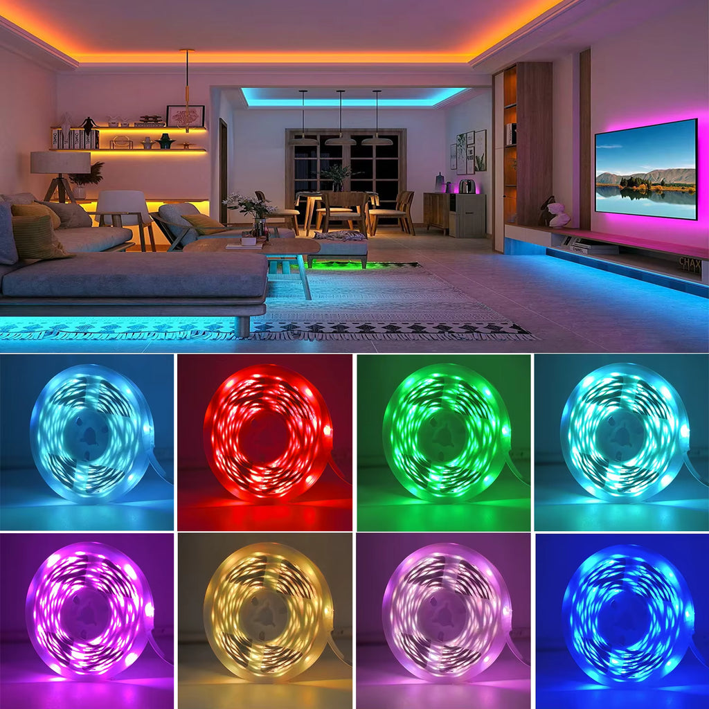 RGB LED Strip Lights with APP Control – 5m to 30m Room & Bedroom Decoration