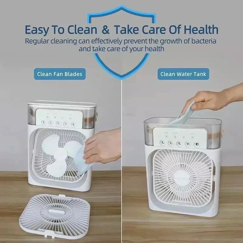 3-in-1 Portable LED Air Cooler