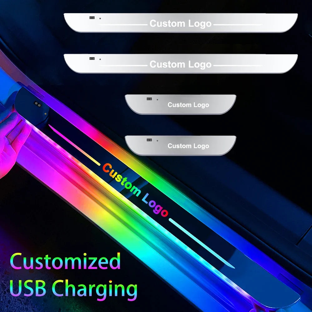 LED Car Door Sill Light — Illuminated Welcome Strip (4 Pcs)